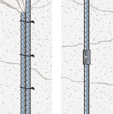 Lap splice versus a mechanical coupler